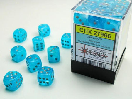 Chessex 12mm d6 Luminary Dice Block (36 dice)