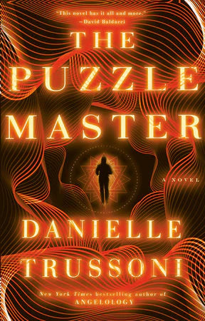 The Puzzle Master book cover showing an expert puzzle maker, suspenseful thriller theme.