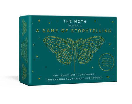 The Moth Presents: A Game of Storytelling box with 100 themes and 350 prompts.