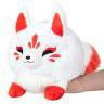 Mini Squishable Baby Kitsune plush, white with red markings, inspired by Japanese folklore.