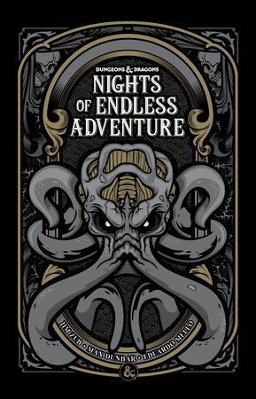 Nights of Endless Adventure graphic novel with cover art of a tentacled monster and skulls.