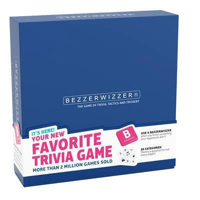 Bezzerwizzer blue box trivia game with text noting over 2 million games sold.