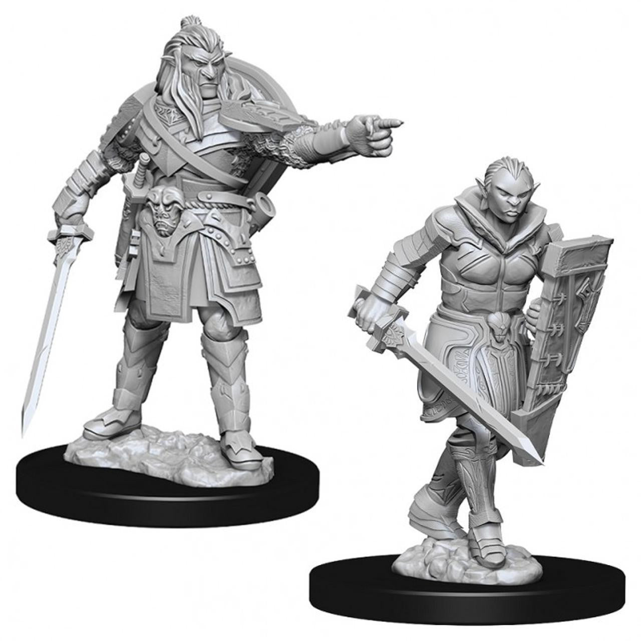 D&D: NMU: Hobgoblins W8 set with two hobgoblin miniatures, one with raised sword, one with shield and sword.