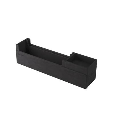 Cards Lair 400+ Black game card organizer, black, rectangular, with two compartments.