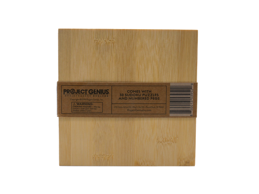 Ecologicals Bamboo Sudoku board game with numbered pegs made from eco-friendly materials.
