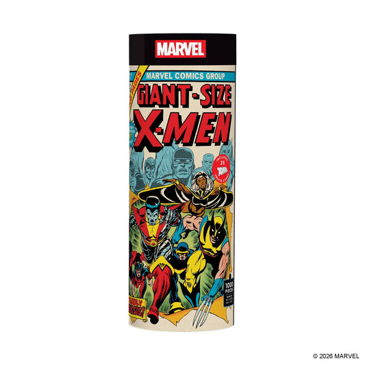 Marvel X-Men Jigsaw Puzzle & Trivia featuring popular characters and trivia cards for collectors.
