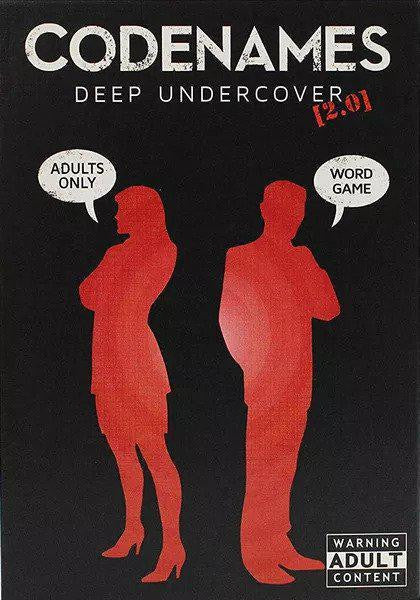 Codenames Deep Undercover 2.0 NSFW adult party word game box labeled Adults Only with red silhouettes.