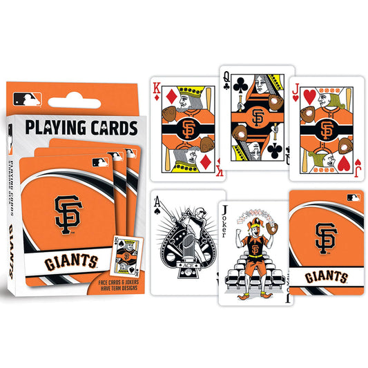 San Francisco Giants playing cards with official team logos and custom designs on face cards, aces, and jokers.