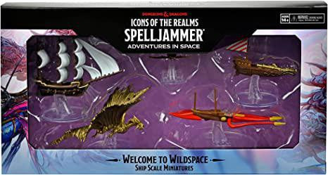 D&D: Icons of the Realms Ship Scale Welcome to Wildspace box with five ship models.