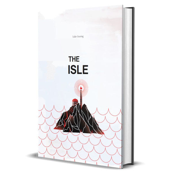 The Isle roleplaying game adventure featuring a rocky island and lighthouse above red waves.