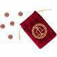 Love Letter New Edition (Bag) game with red velvet pouch featuring gold scales of justice and included tokens.