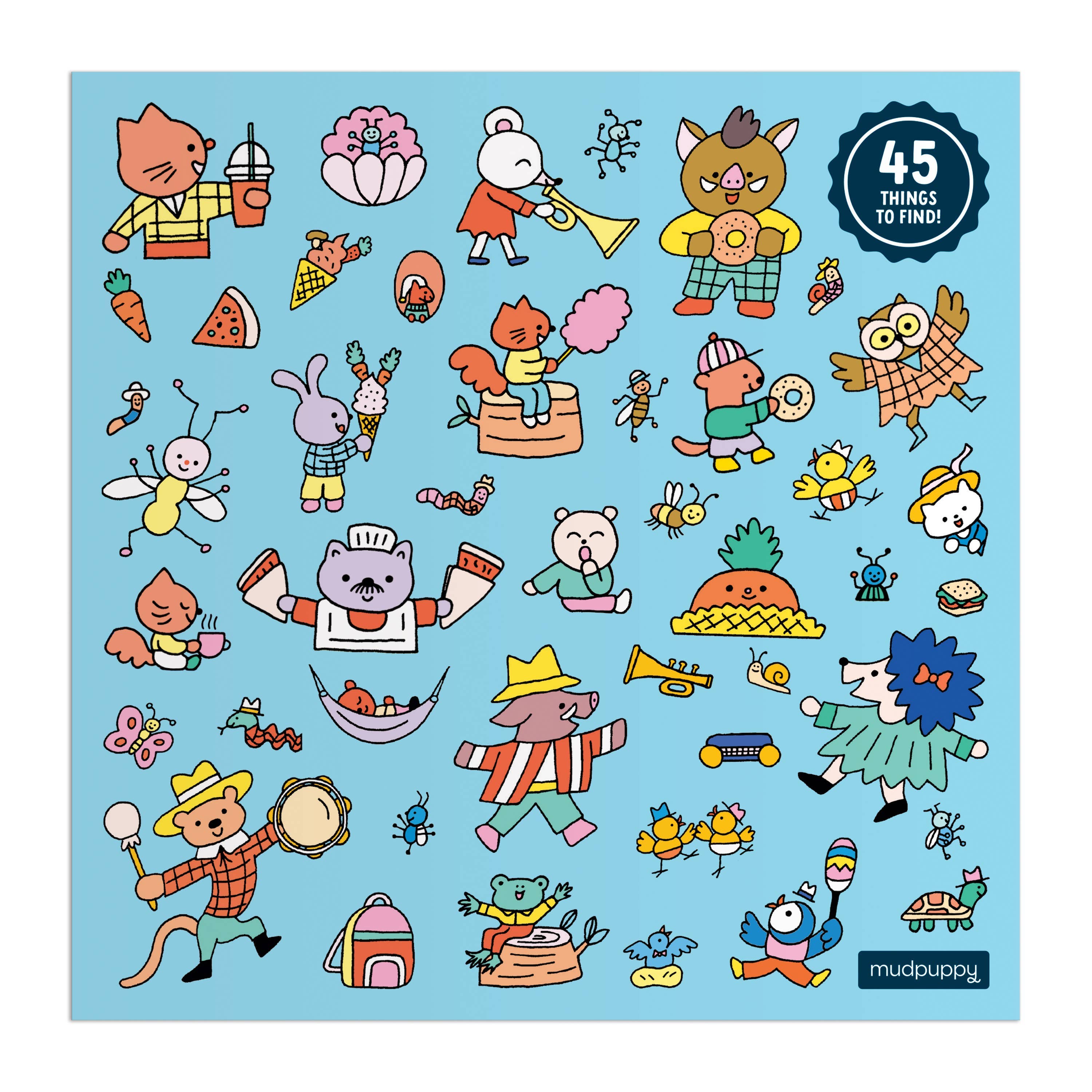 500-piece Music Festival Search & Find Family Puzzle featuring cartoon animals at a festive event.