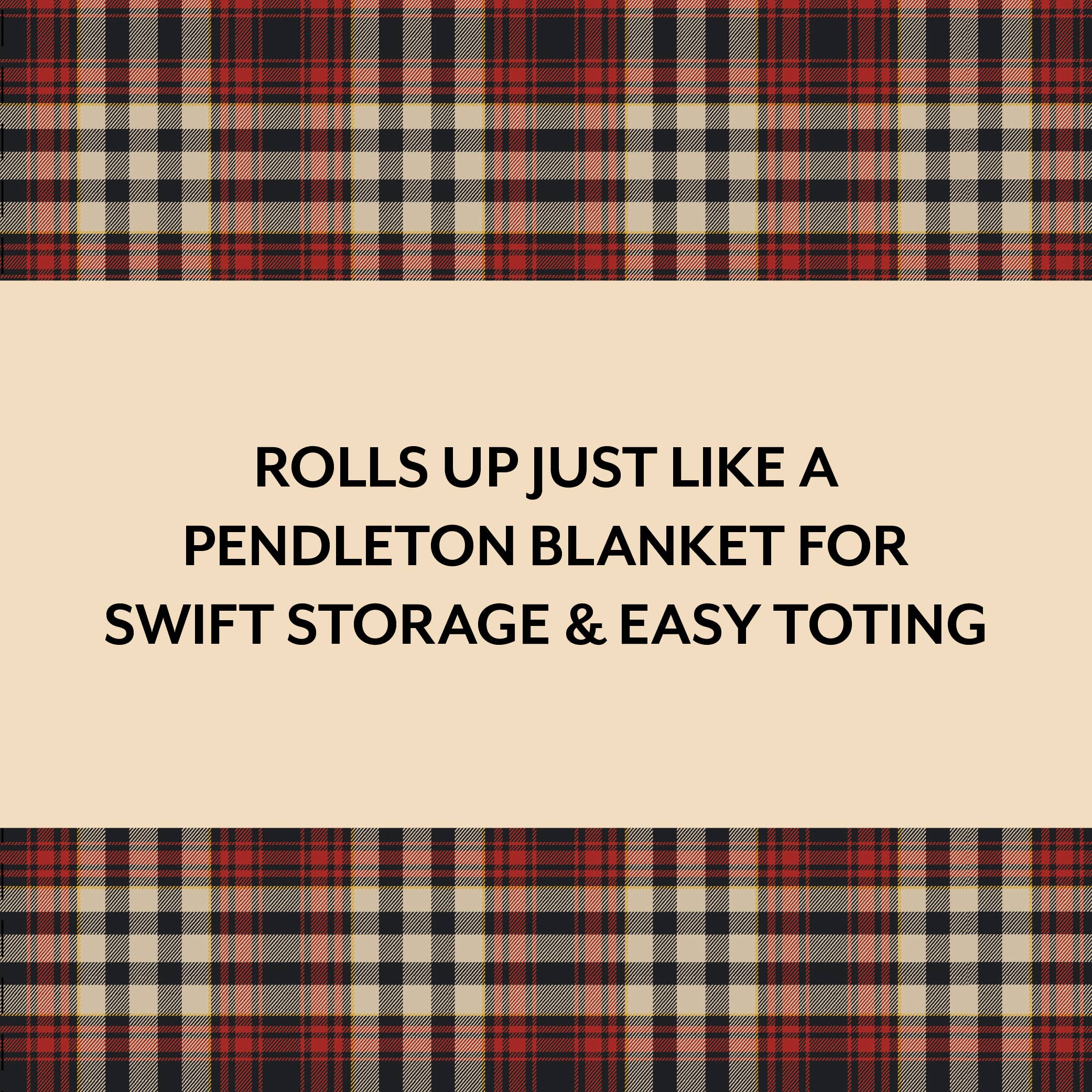 Pendleton Red Black Check Pattern Chess & Checkers travel game, roll-up design.