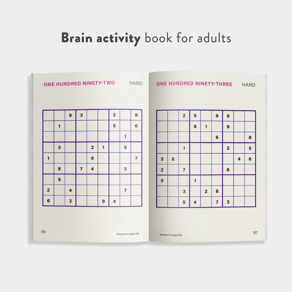 Hardcover “Mosh Presents: Sudoku” book featuring two puzzles, published by Blue Star Press.