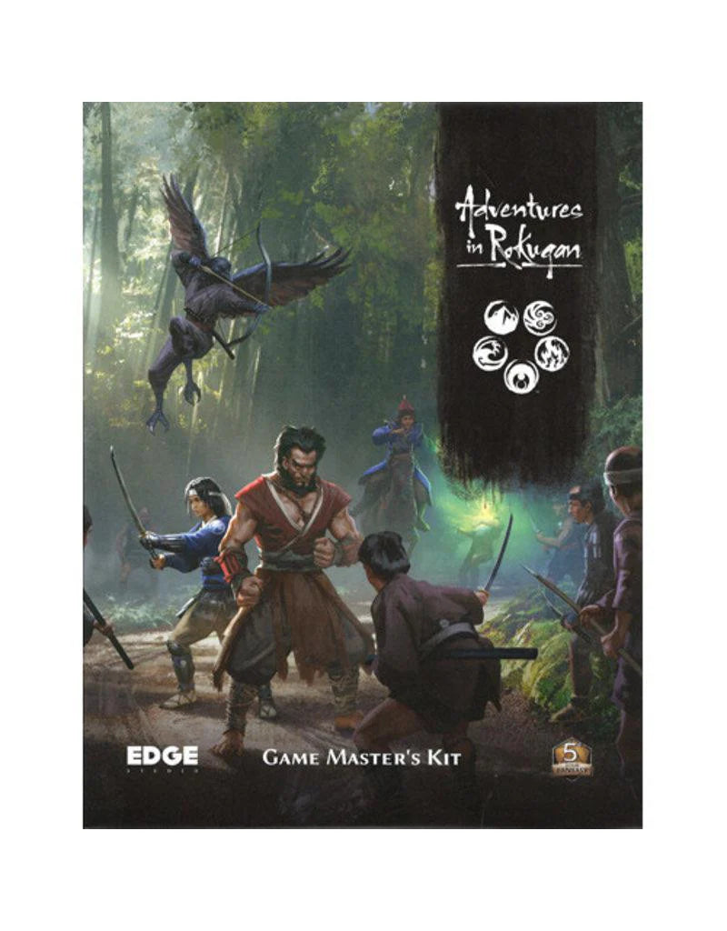 Adventures in Rokugan Game Master’s Kit packaging with warriors fighting in a forest and a bird flying above.