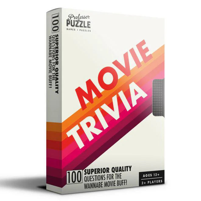 Mini Movie Trivia box with bold text and bright stripes on the packaging.