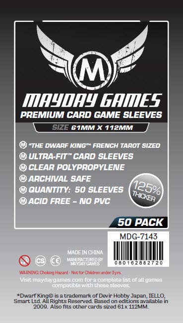 Premium Magnum Silver Sleeve 70x110mm, pack of 50, 125% thicker, for Lost Cities cards.