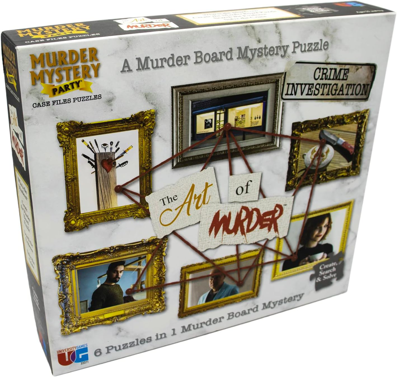 The Art of Murder A Case File Puzzle Mystery game box for crime investigation or murder mystery parties.