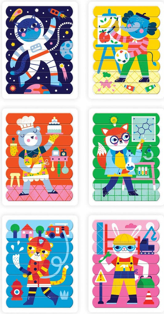 I Can Be...ANYTHING Puzzle Sticks featuring six career-themed animals for kids.