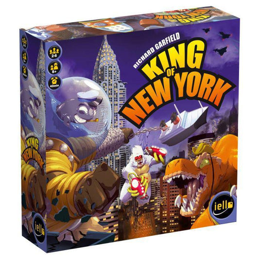 King of New York board game box with new monsters and the title in bold yellow text.