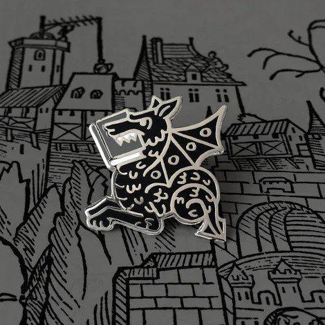 Book Wyrm enamel pin - Book Dragon pin in 4 colors