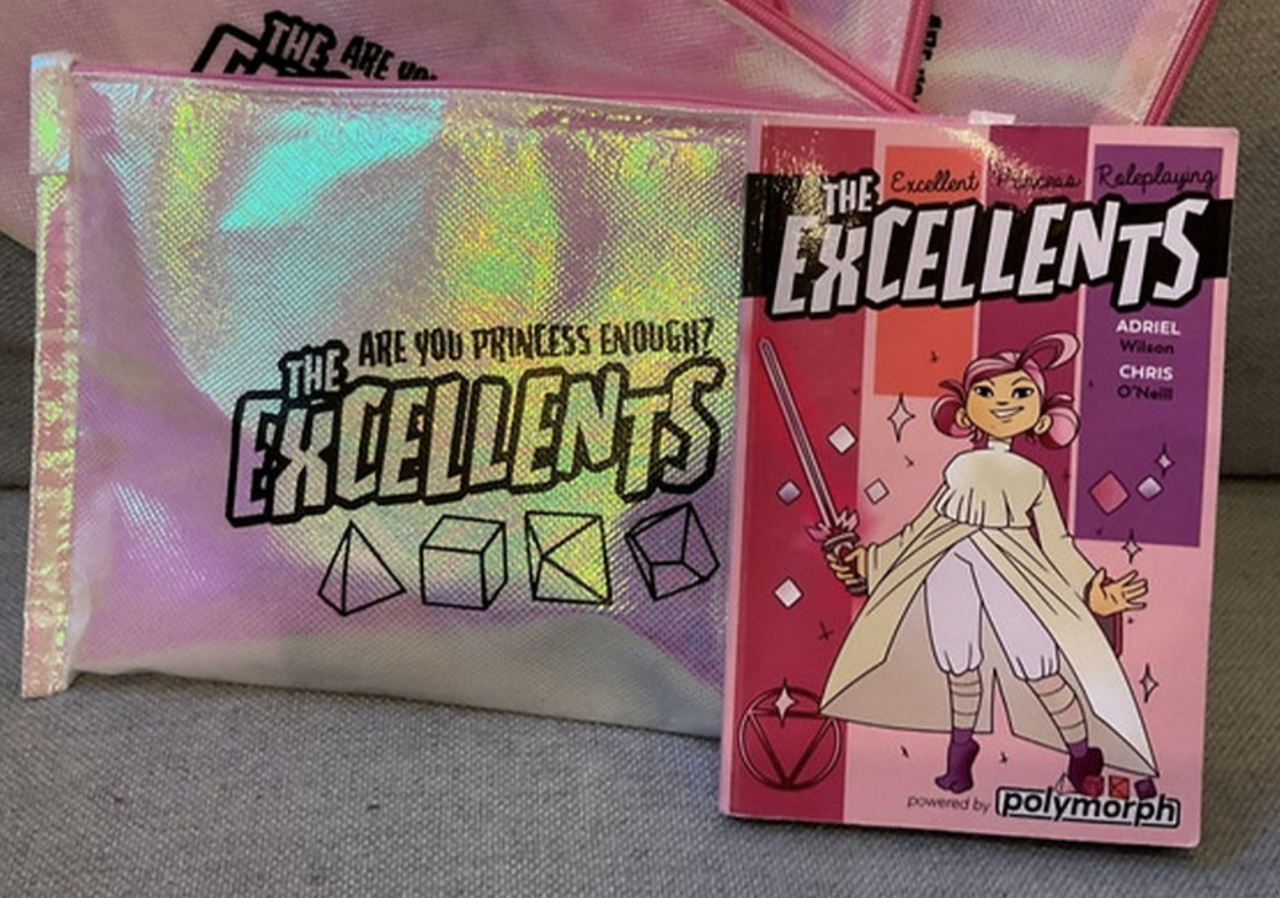 The Excellents – Princess Roleplaying Game AWESOME STARTER SET with shiny pouch and pink booklet.
