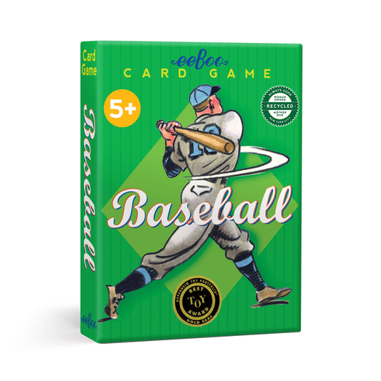 Baseball Playing Cards box with a vintage player illustration, childrens card game, portable travel game.