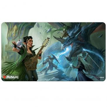 Adventures in the Forgotten Realms Playmat The Party Fighting Blue Dragon (V1) for Magic: The Gathering
