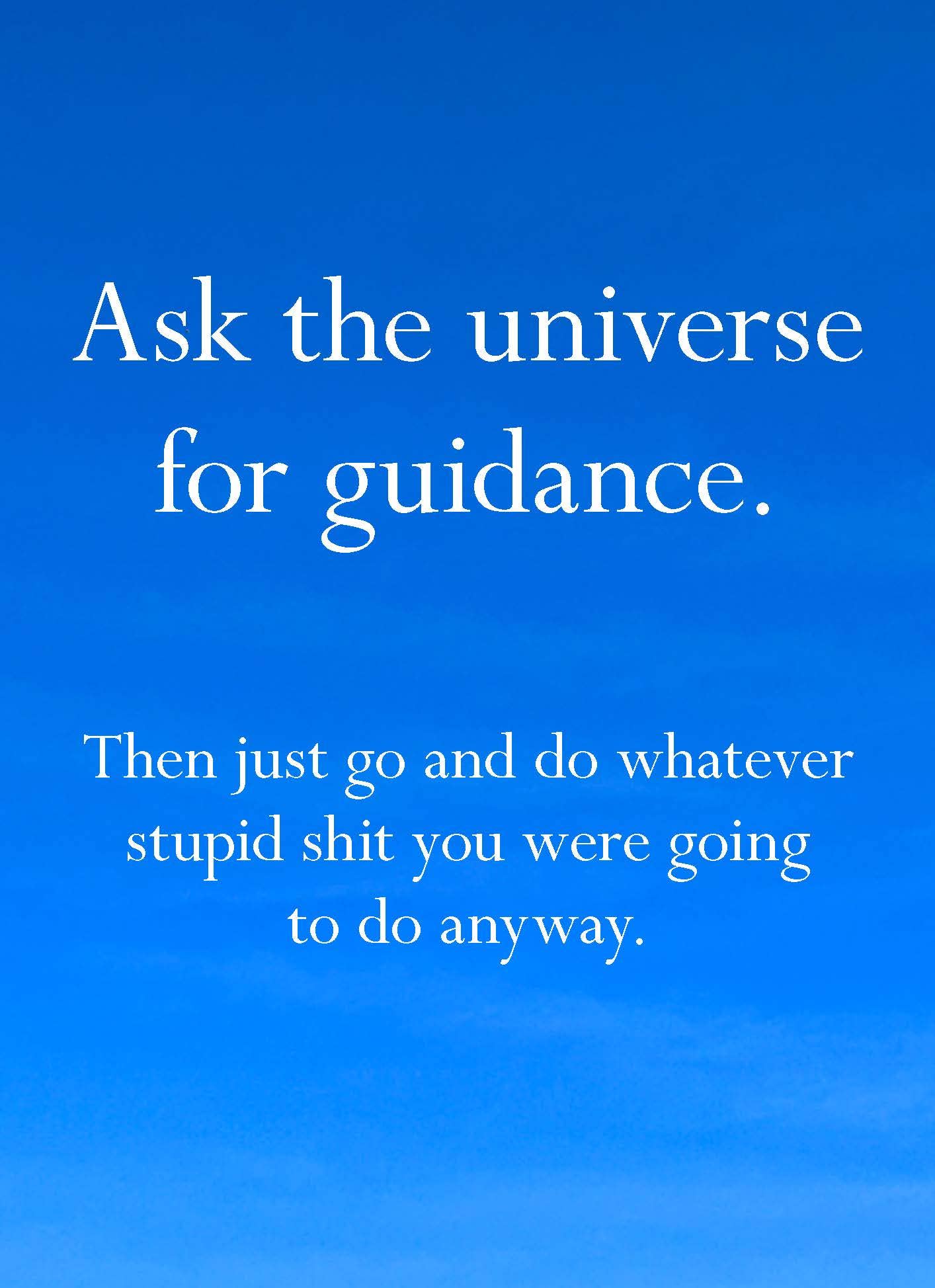 Disappointing Affirmations: 30 Postcards set with the phrase Ask the universe, then do something dumb.