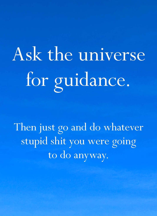 Disappointing Affirmations: 30 Postcards set with the phrase Ask the universe, then do something dumb.