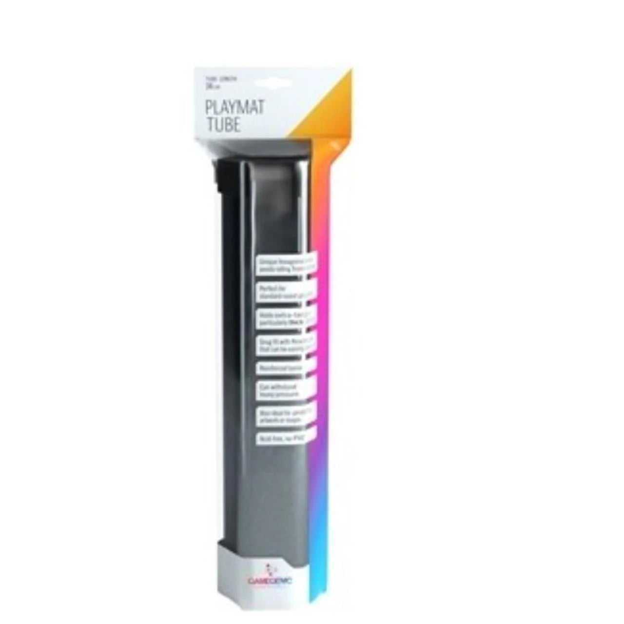 Gamegenic Playmat Tube in Black for storing and protecting playmats, shown in packaging labeled Playmat Tube.