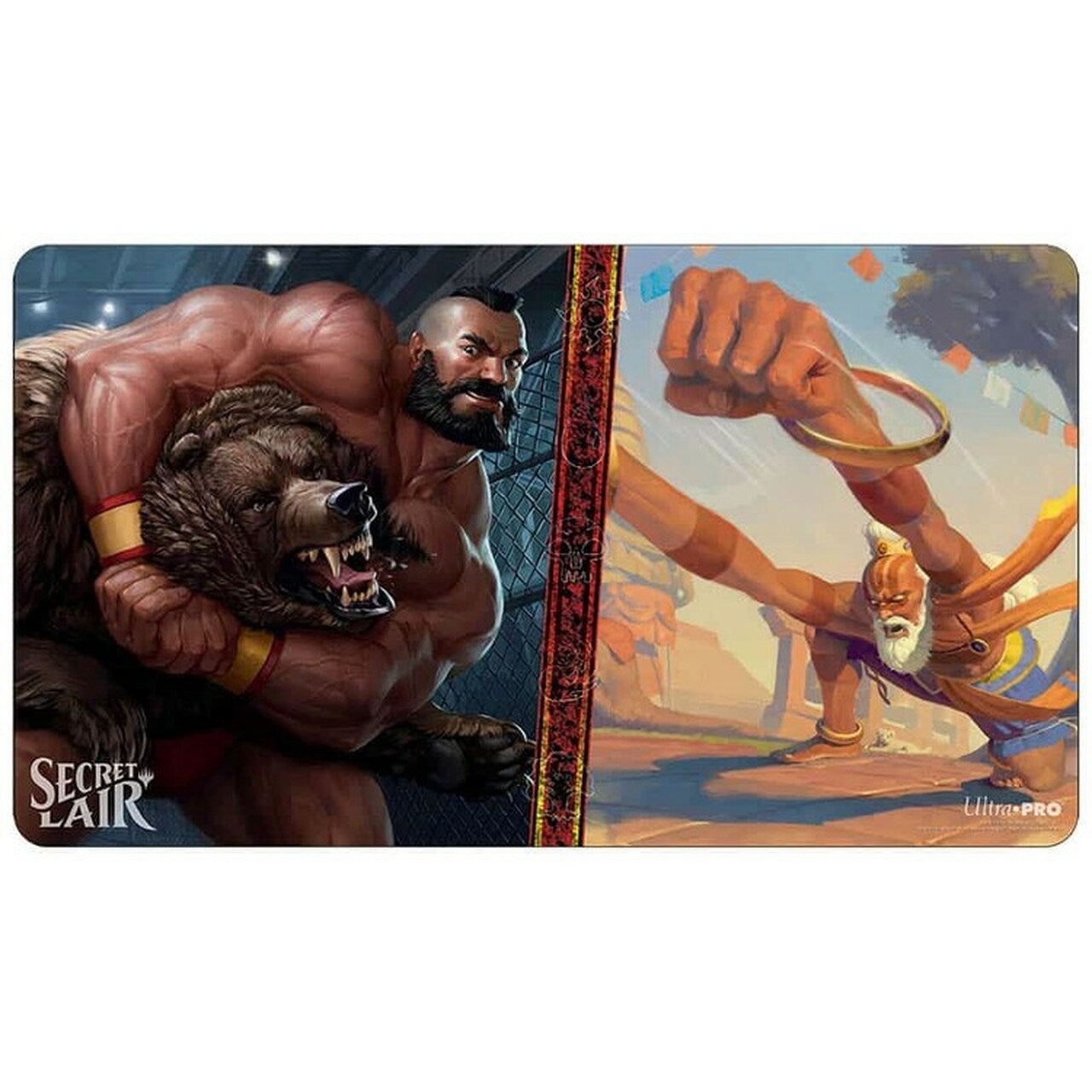 Secret Lair: Street Fighter "Zangief, the Red Cyclone and Dhalsim, Pliable Pacifist" Playmat for Magic The Gathering
