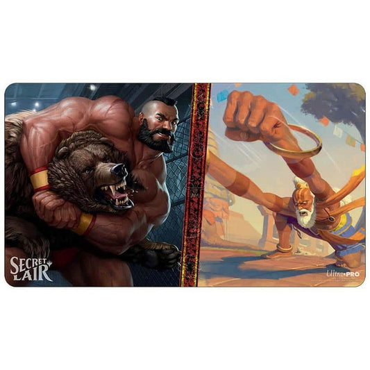 Secret Lair: Street Fighter "Zangief, the Red Cyclone and Dhalsim, Pliable Pacifist" Playmat for Magic The Gathering