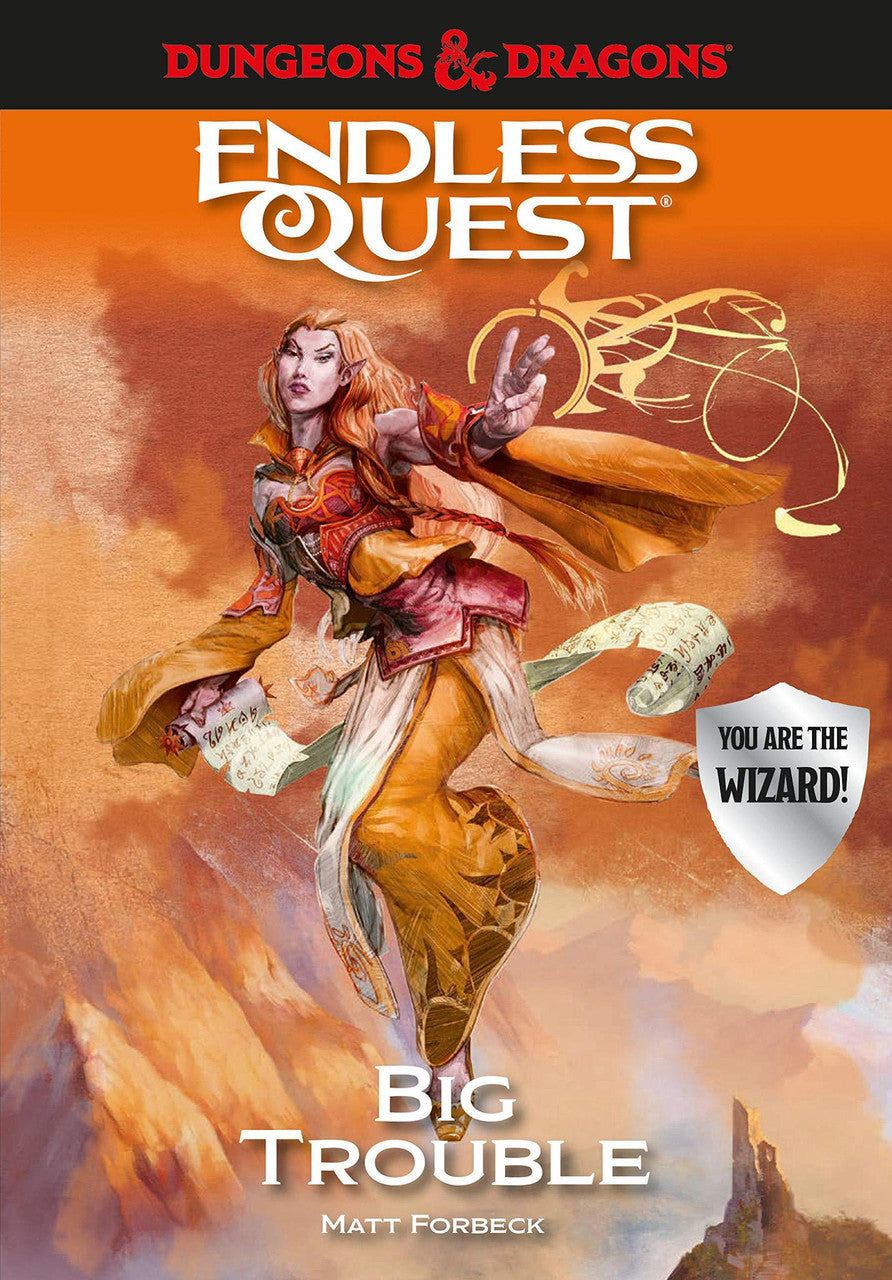 Dungeons & Dragons: Big Trouble cover featuring a red-haired woman casting a swirling magic spell.
