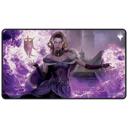 Double Masters 2022 Black Stitched Playmat featuring Liliana, the Last Hope for Magic: The Gathering