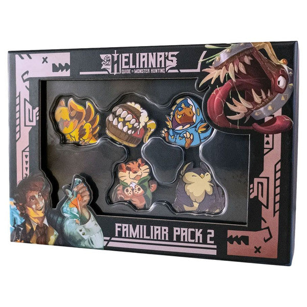 Helianas Guide to Monster Hunting Enamel Pins Pack 2, box set of six monster-themed pins.
