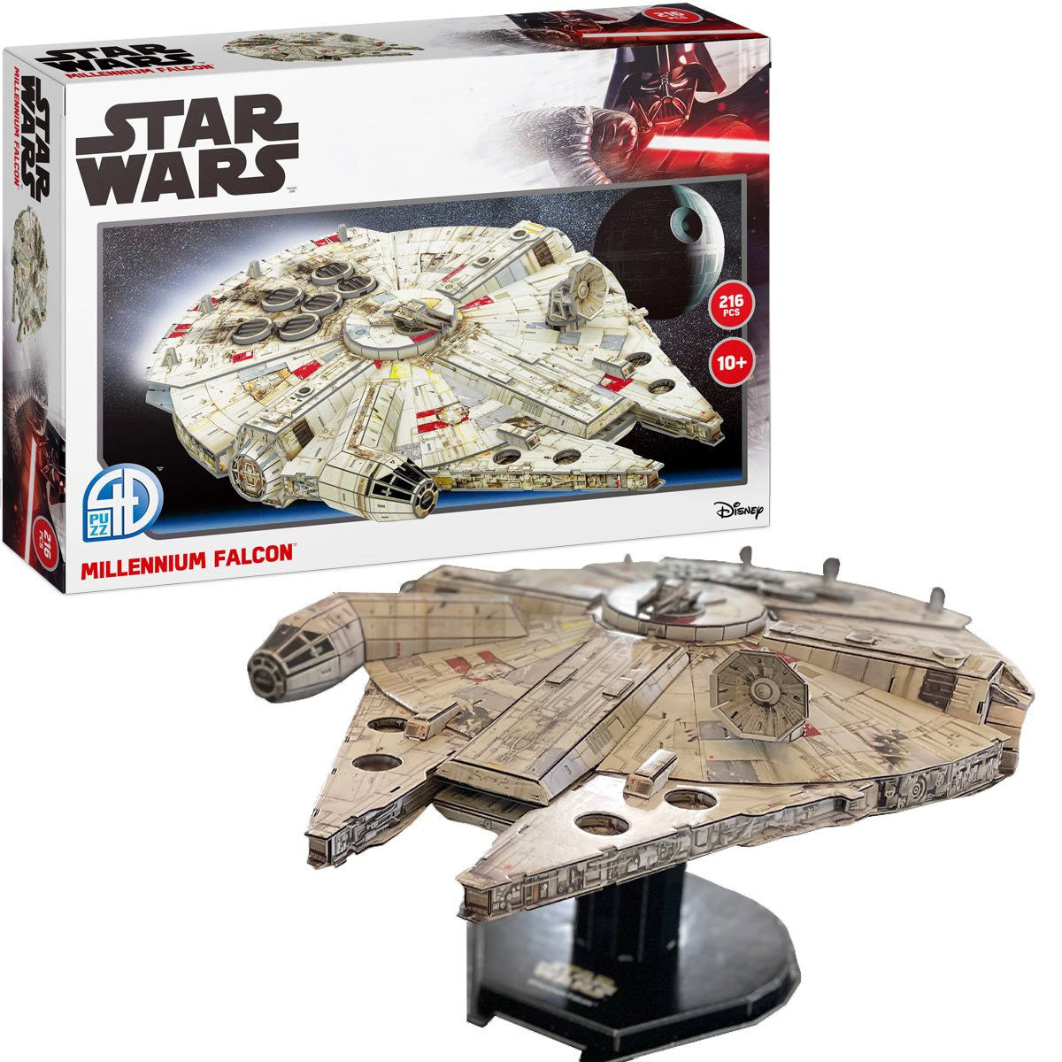 4D Star Wars Millennium Falcon model and box, for ages 10 and up.