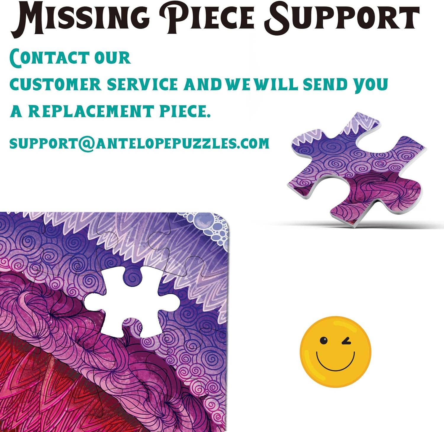 Hue Wormhole 1000 Piece Jigsaw Puzzle with a missing piece.