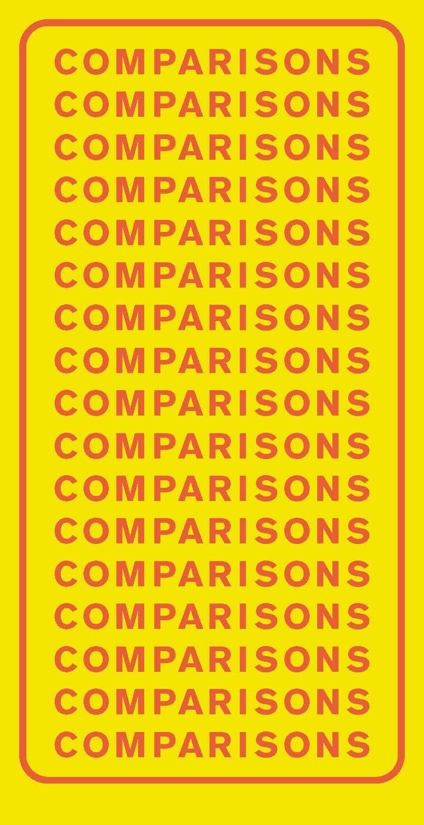 Artist’s Deck with COMPARISONS repeated in red text on a yellow background.
