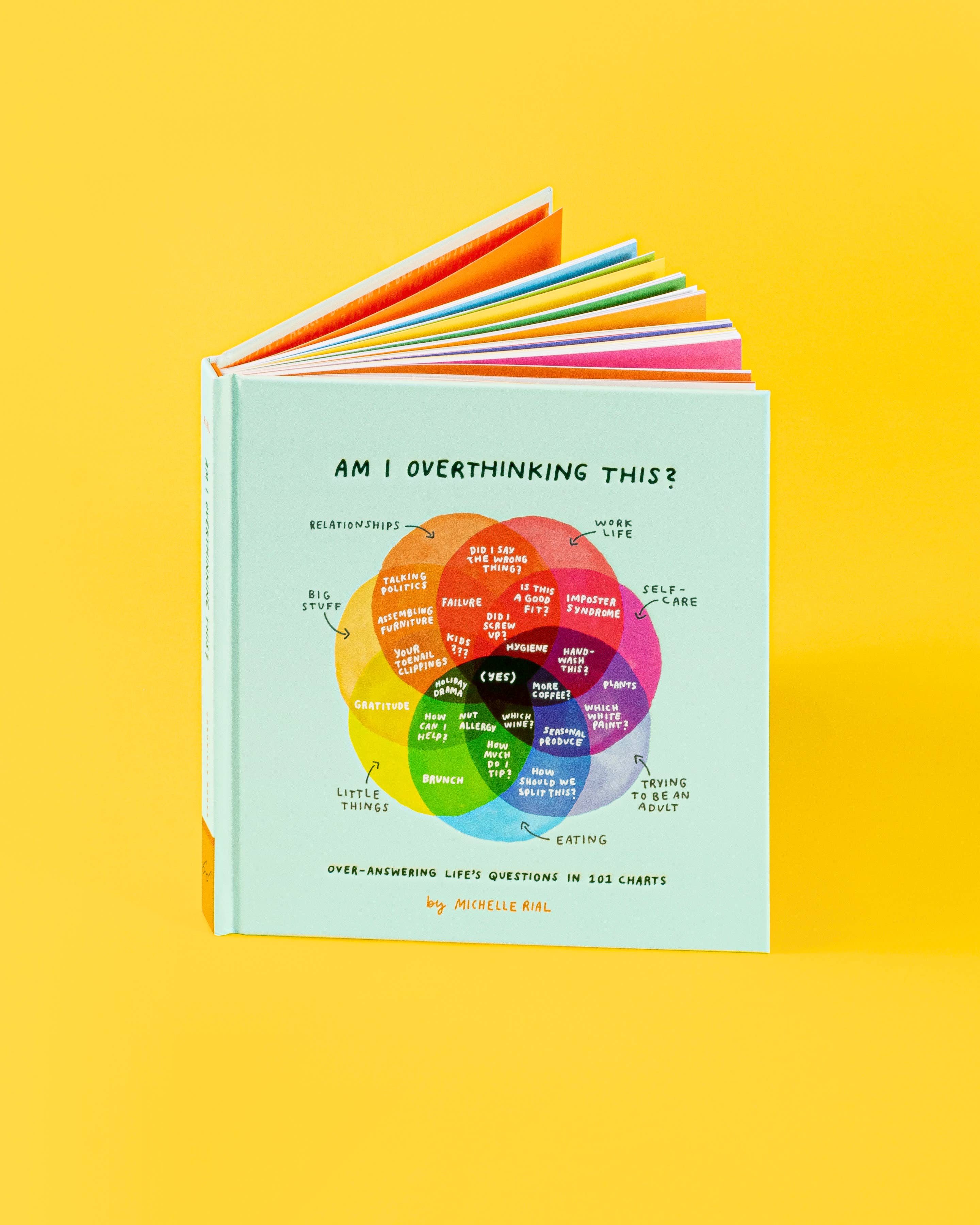 The book Am I Overthinking This? shown open.