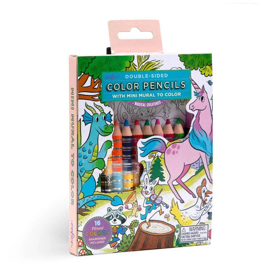 Magical Creature Color Pencil Mini Mural Set with double-sided pencils and unicorn-themed packaging.