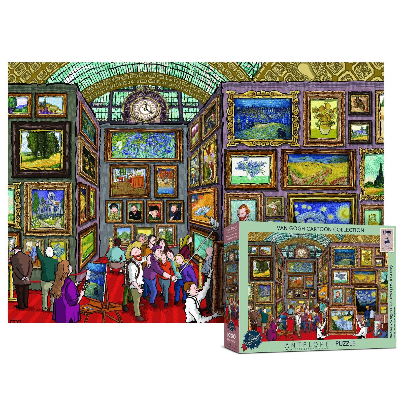 Vincent van Gogh’s Time Travel to Musée d’Orsay 1000 piece puzzle with art by Alireza Karimi Moghaddam.