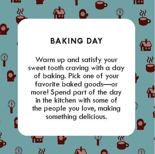 After Dinner Amusements: Cozy Days activity card set for baking and other fun activities.