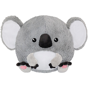 Squishable Baby Koala plush, round and gray with big ears, black nose, and small arms.