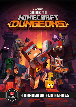 Guide to Minecraft Dungeons game cover featuring heroes, monsters, the Arch-Illager, and the title.