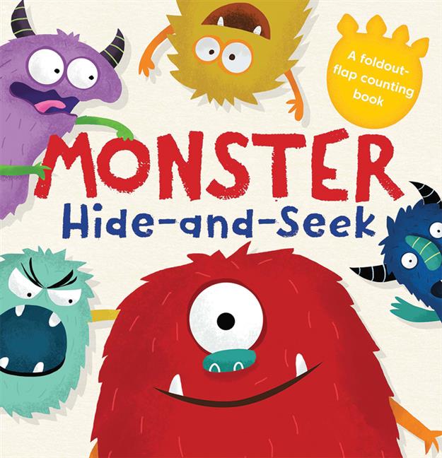 Monster Hide-and-Seek early learning board book cover featuring cartoon monsters around the title.