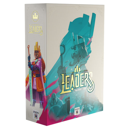 Leaders board game featuring cover art of a king holding a sword.
