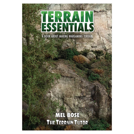 Terrain Essentials by Mel Bose book cover with rocky landscape and green title text.