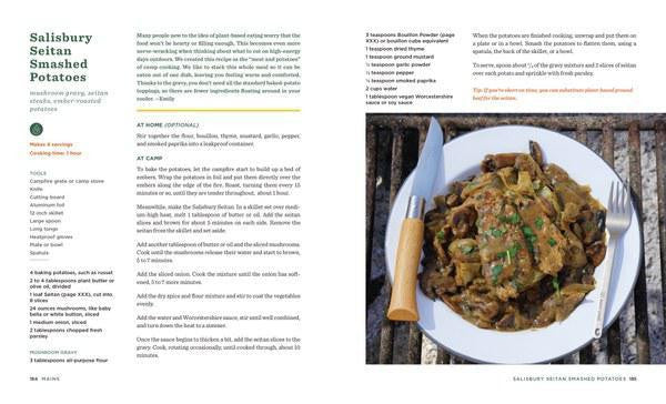 Vegan Salisbury Seitan Smashed Potatoes recipe from Dirty Gourmet Plant Power shown with photo, ingredients, and instructions.