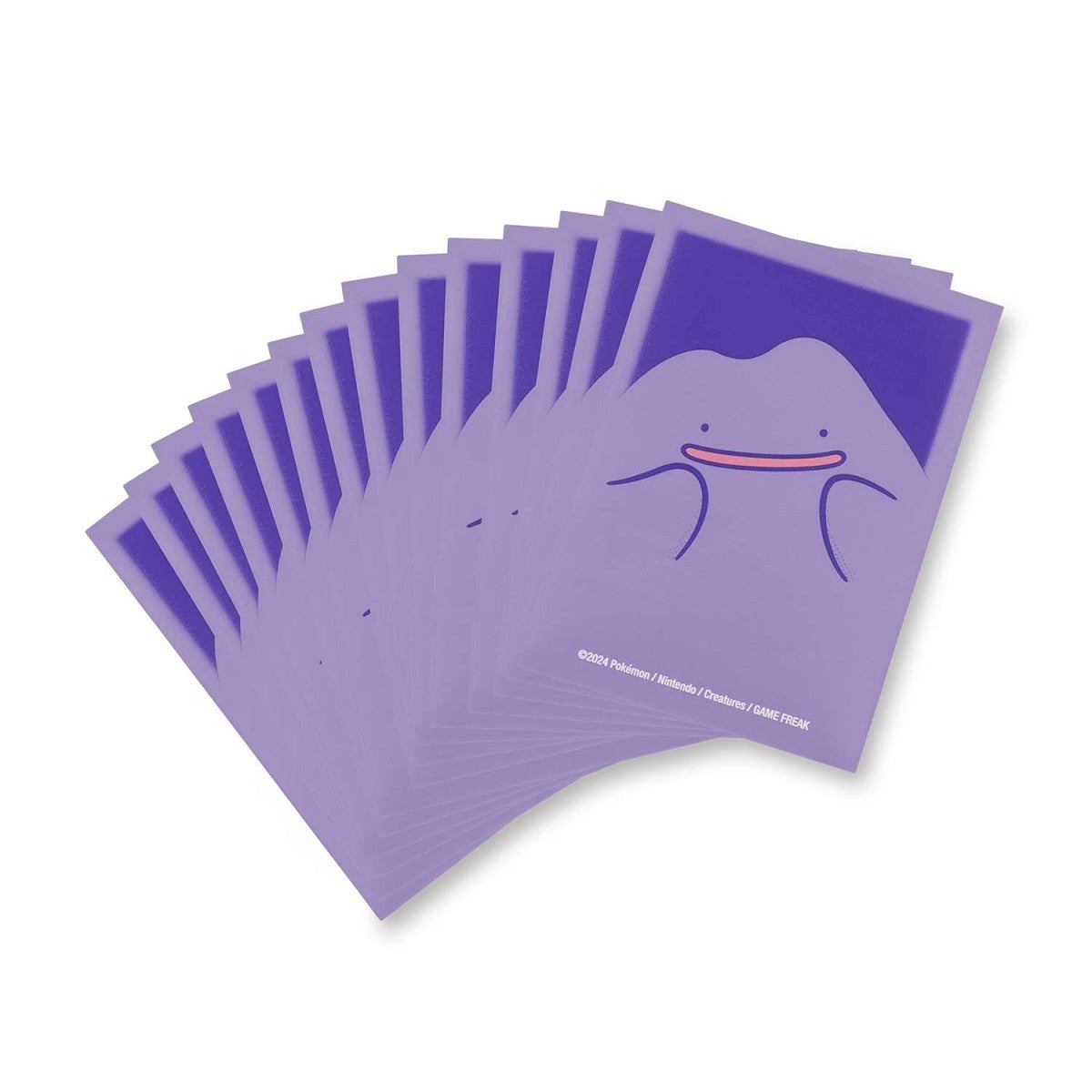 Ditto Quartet Card Sleeves, 65-count pack, showing a simple purple Ditto with a smiling face.